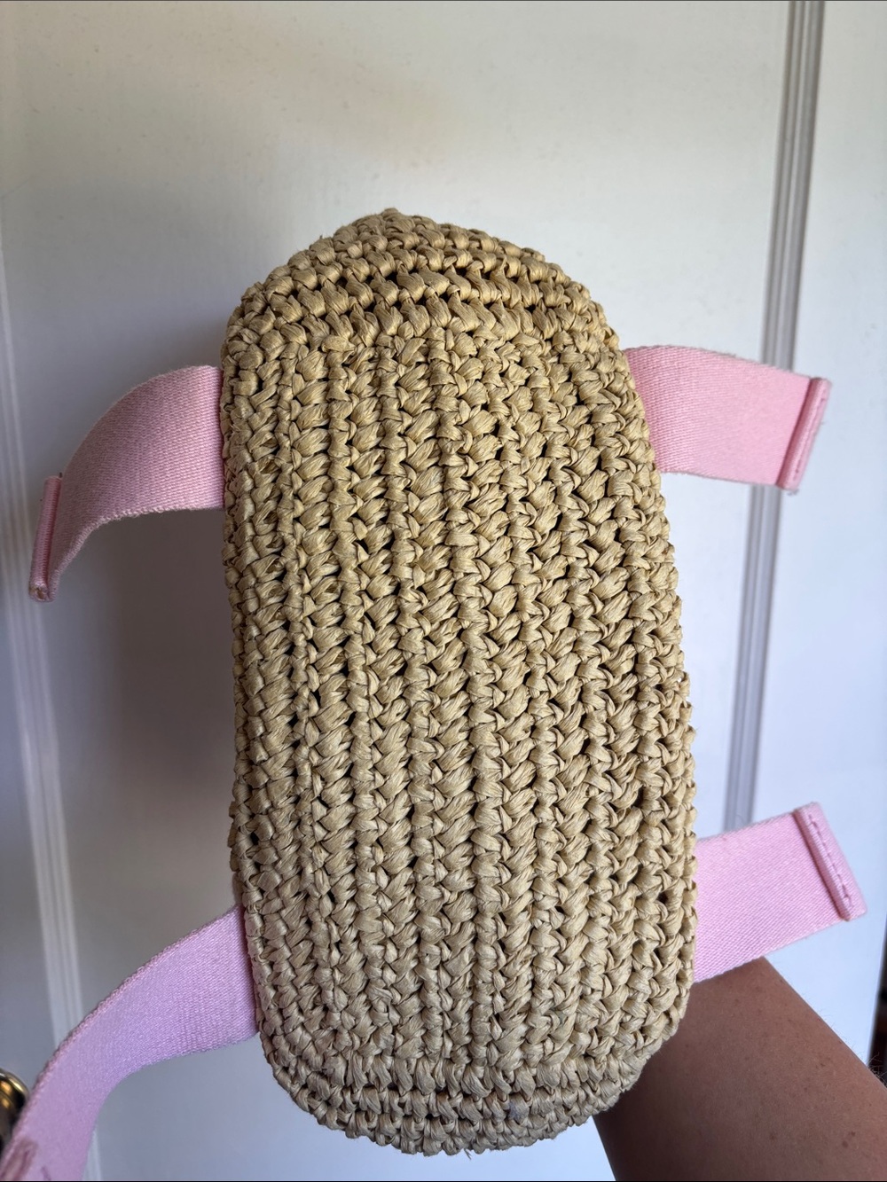 Stoney Clover Small Pink Raffia Straw Tote - Picture 7 of 10